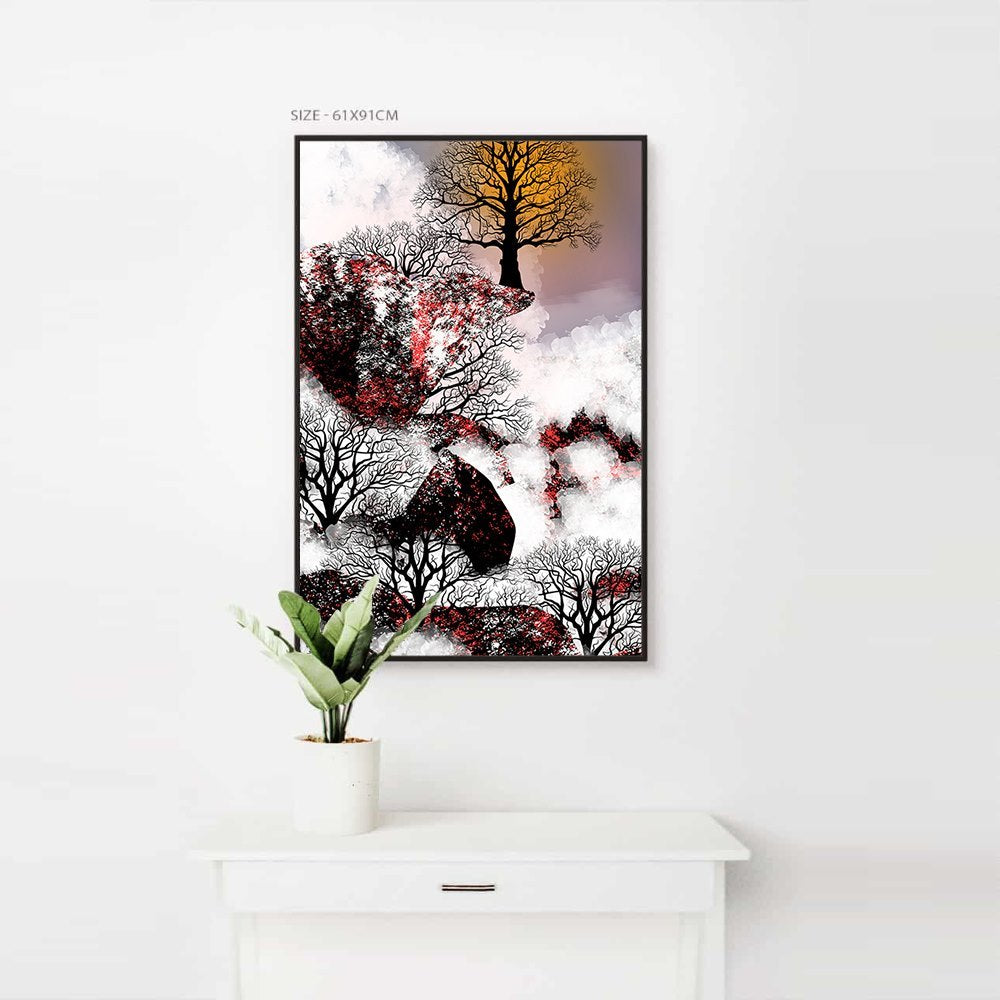 Snowy Trees Painting Deco Home Decoration Canvas