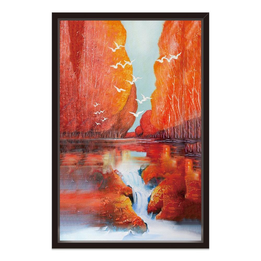 Red Lake Wall Art Home Decoration Canvas