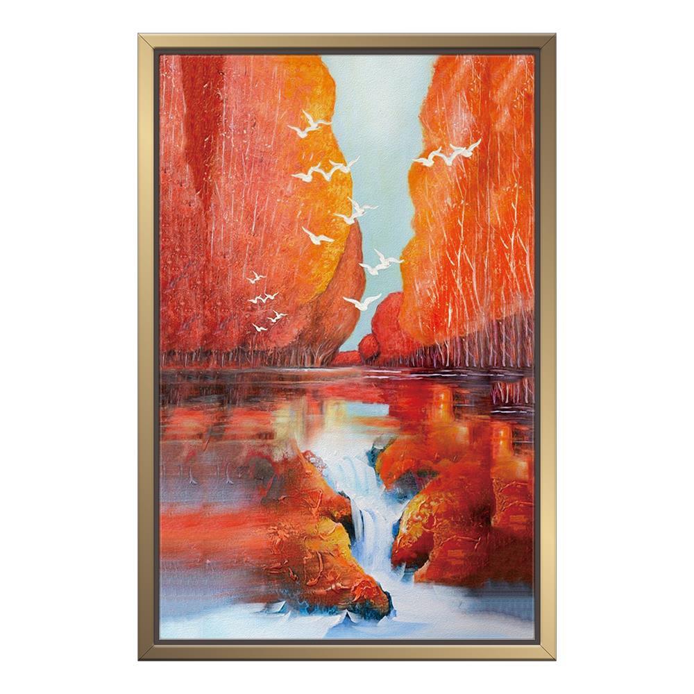 Red Lake Wall Art Home Decoration Canvas