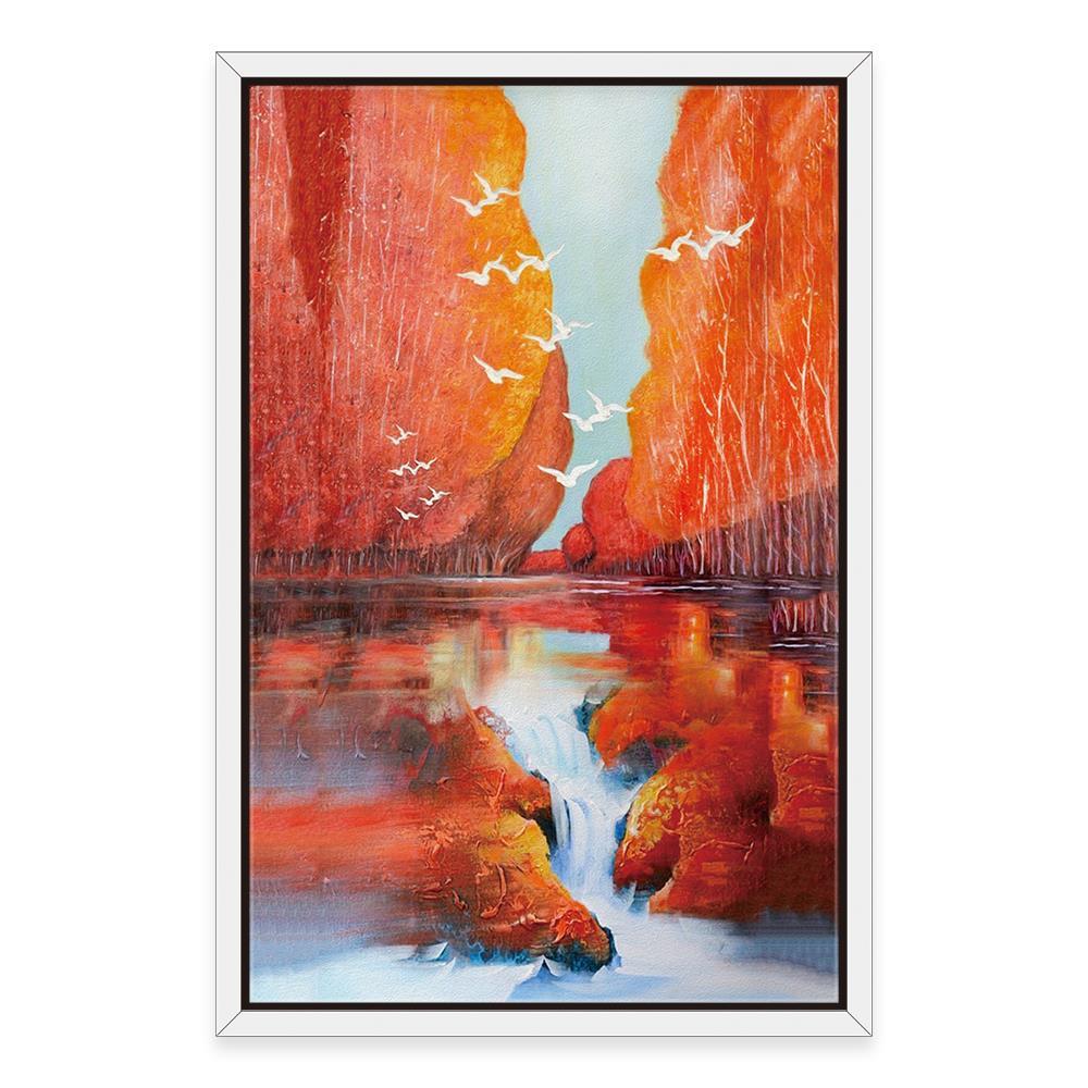 Red Lake Wall Art Home Decoration Canvas