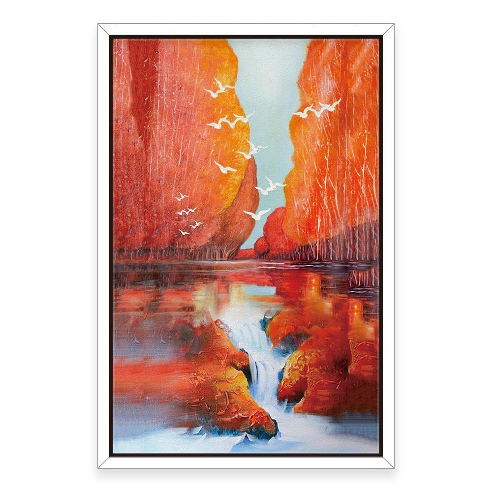 Red Lake Wall Art Home Decoration Canvas