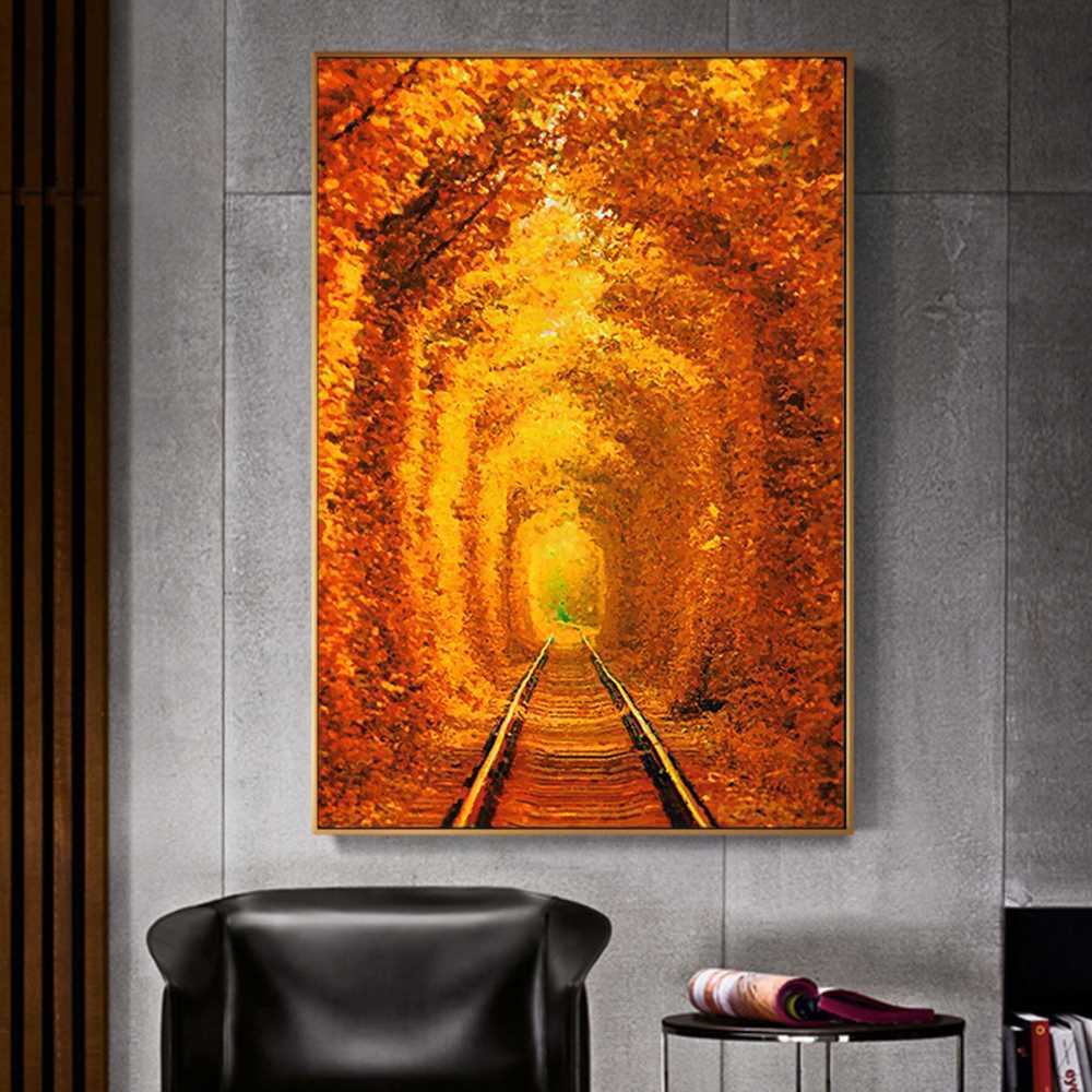 Golden Blaze of Trees Home Decoration Canvas