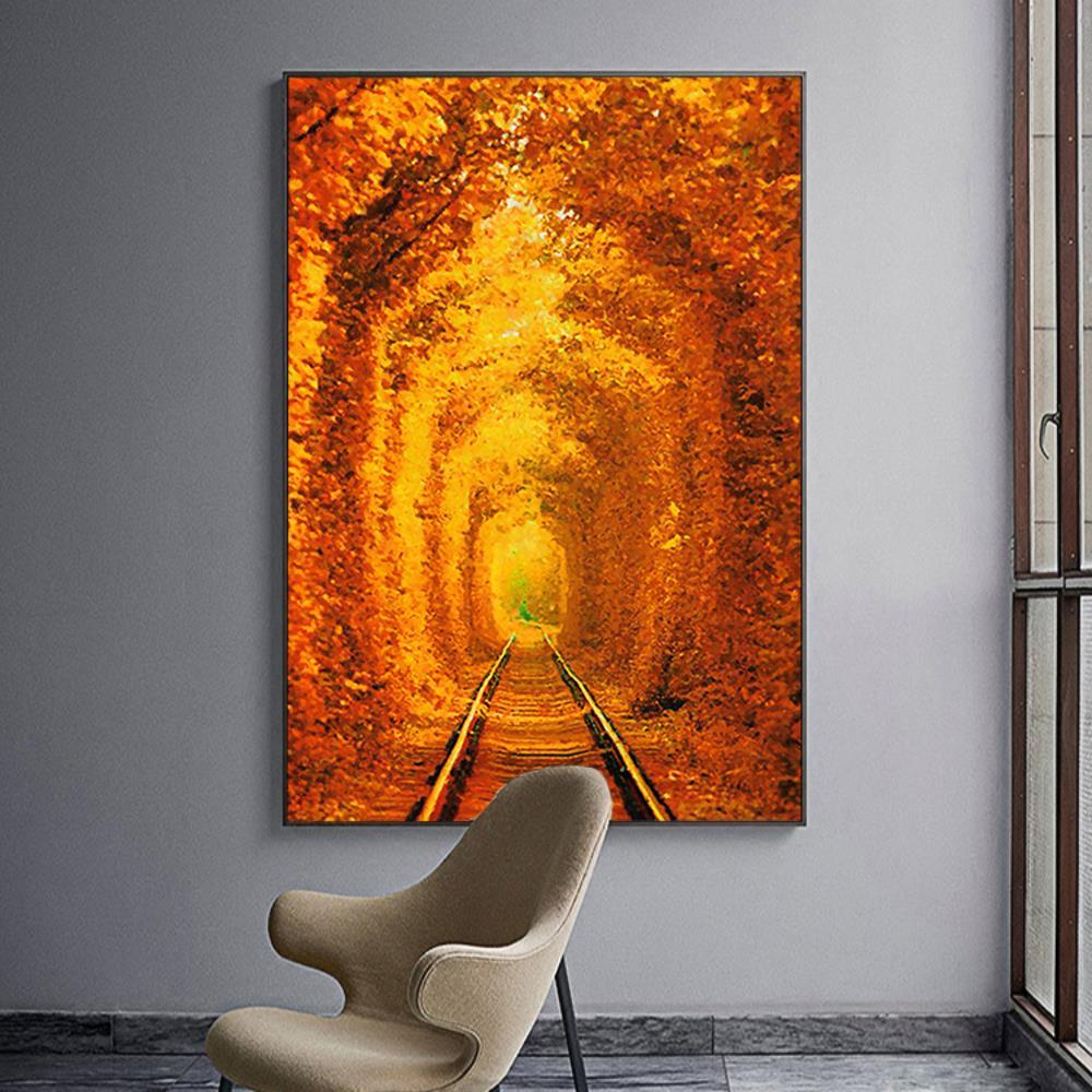 Golden Blaze of Trees Home Decoration Canvas
