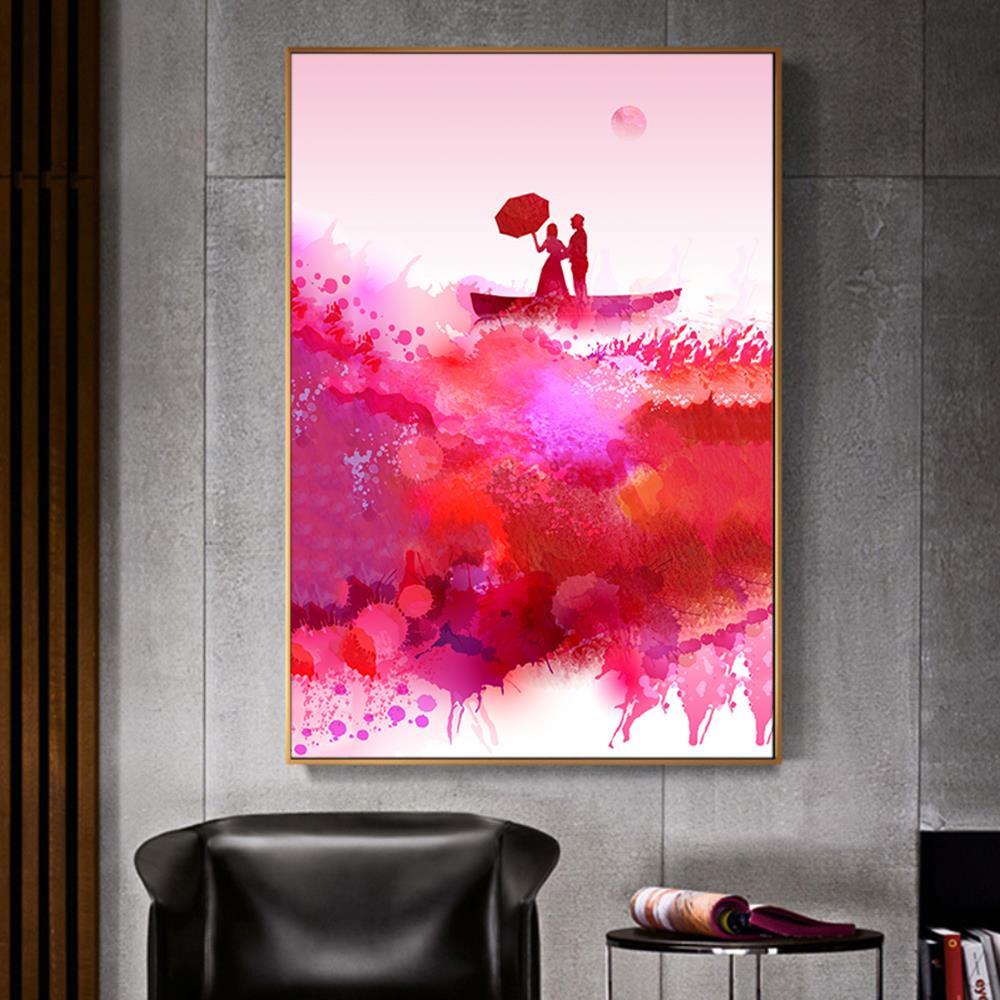 Lovers on the Boat Wall Art  Home Decoration Canvas