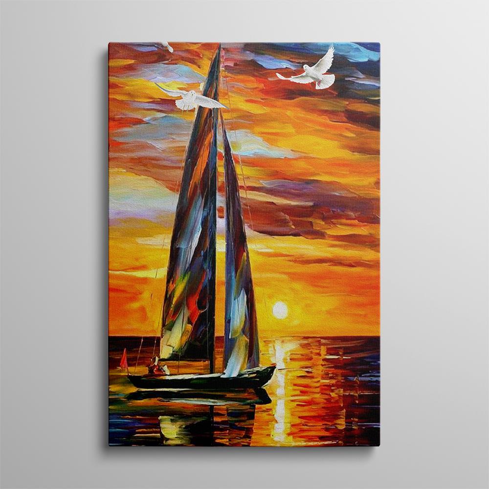 Sea Birds and the Boat Home Decoration Canvas