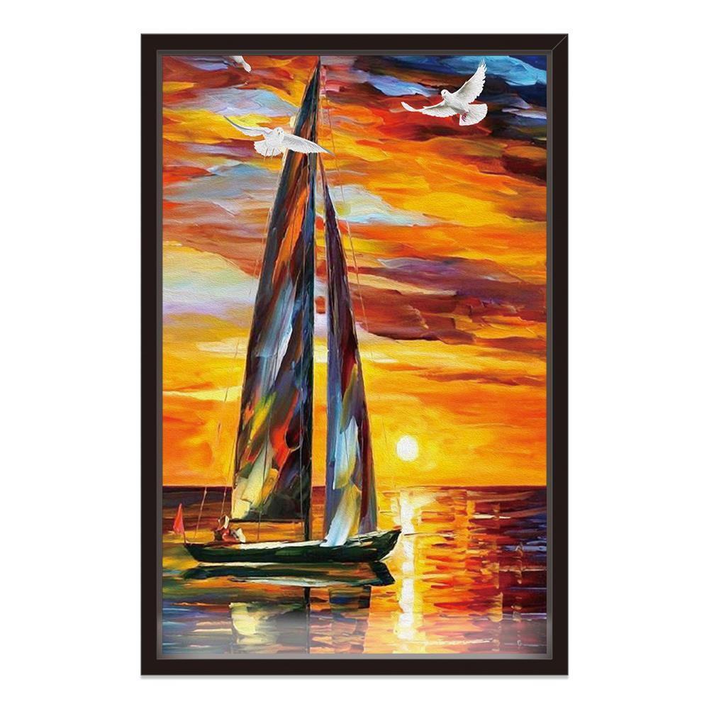 Sea Birds and the Boat Home Decoration Canvas