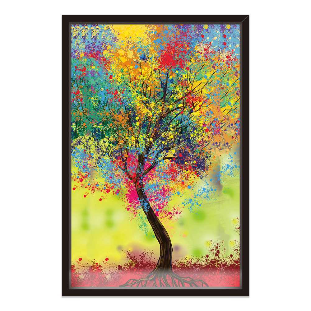 Multi Color Tree Home Decoration Canvas