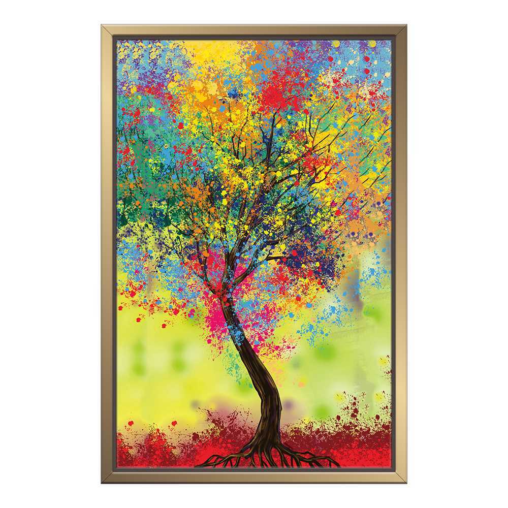 Multi Color Tree Home Decoration Canvas