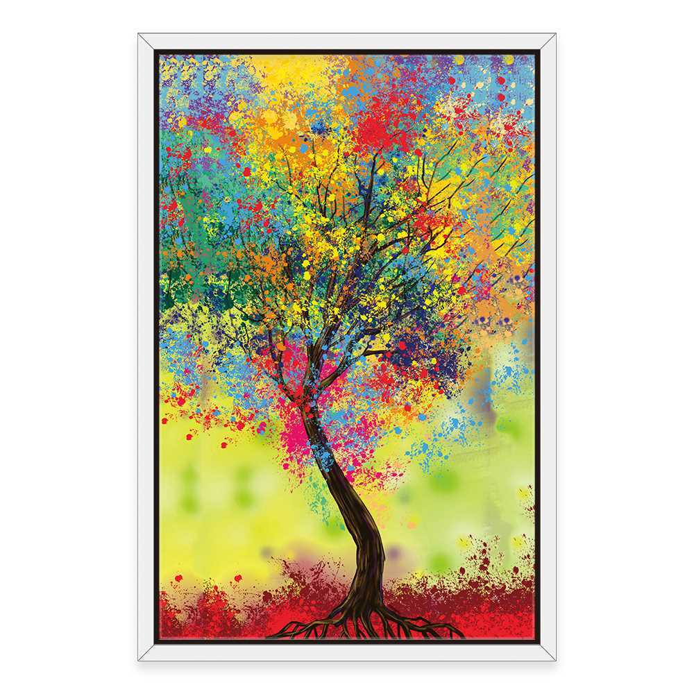 Multi Color Tree Home Decoration Canvas