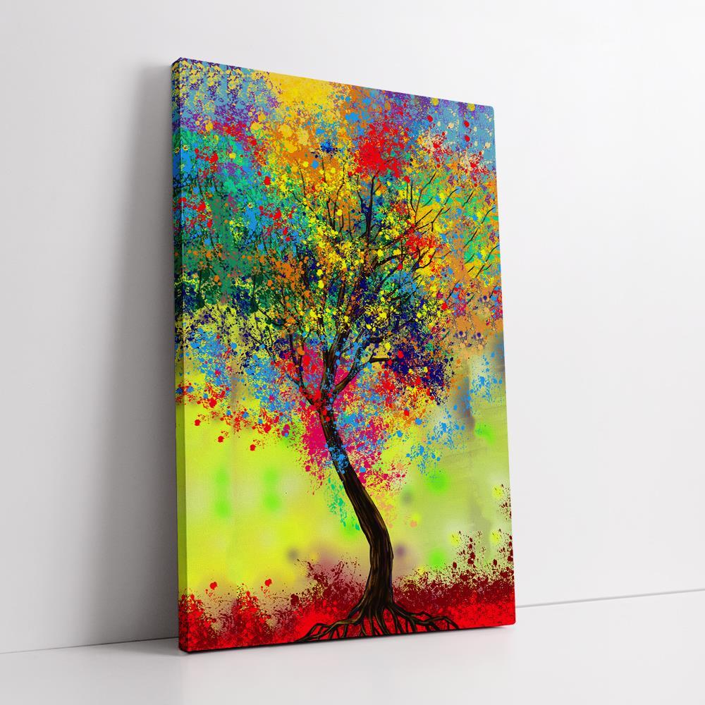 Multi Color Tree Home Decoration Canvas