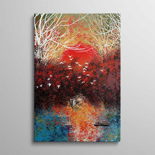 Trees and Birds Abstract Art Home Decoration Canvas