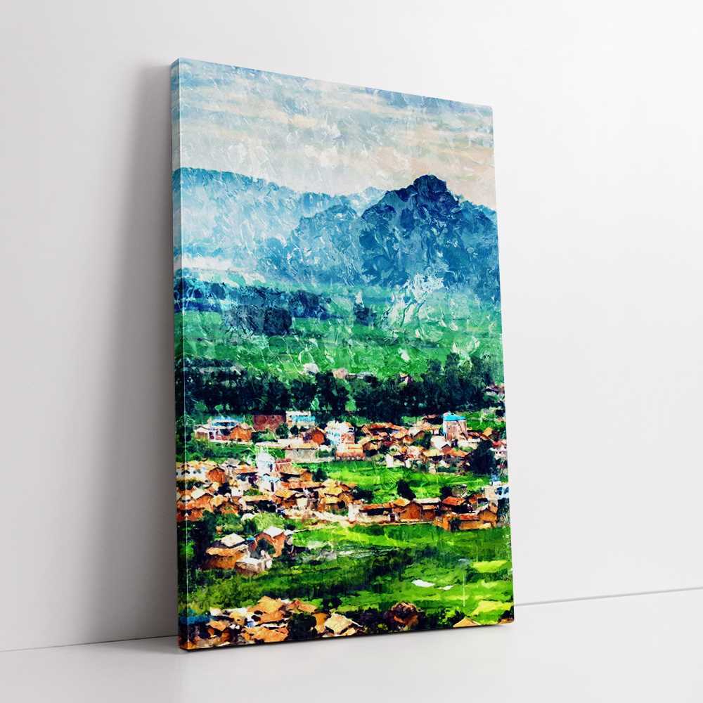 Scenic Rural Houses Home Decoration Canvas