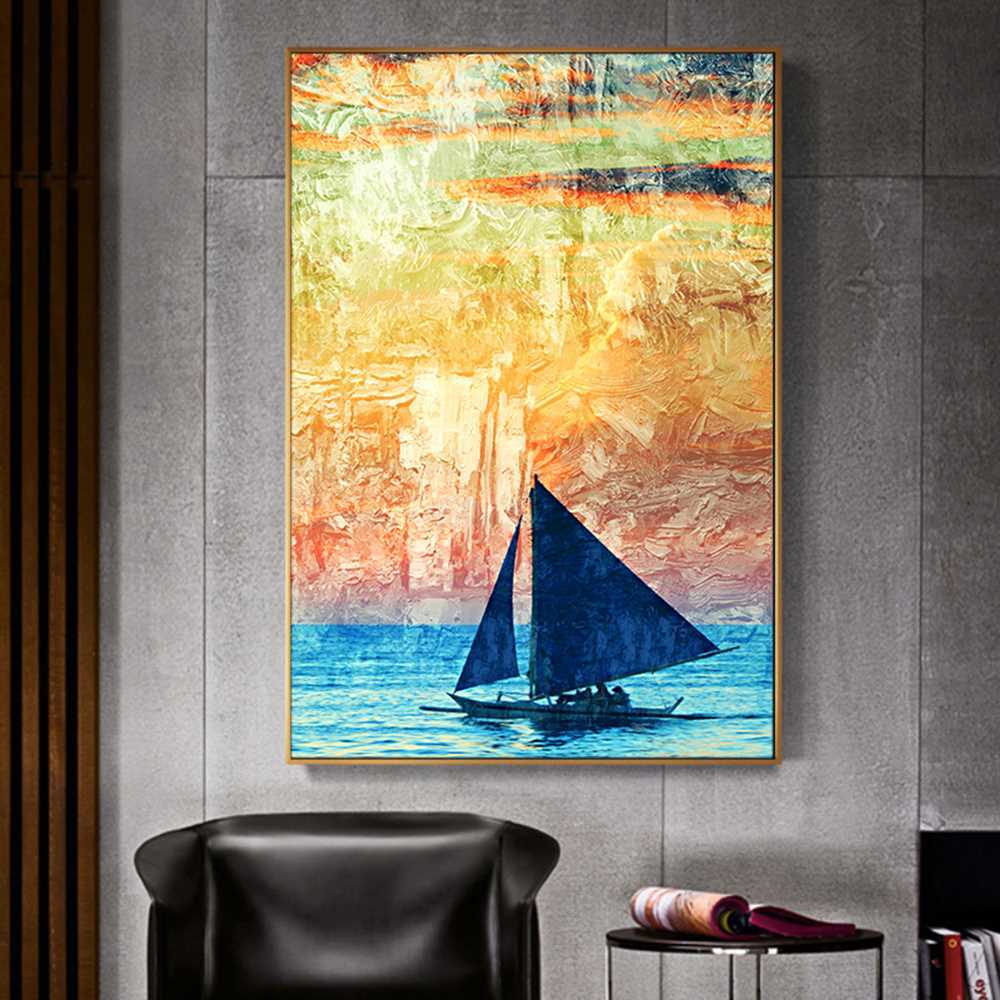 Boat Sailing  Wall Art Home Decoration Canvas