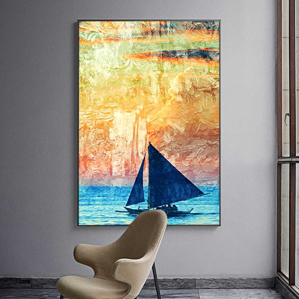 Boat Sailing  Wall Art Home Decoration Canvas