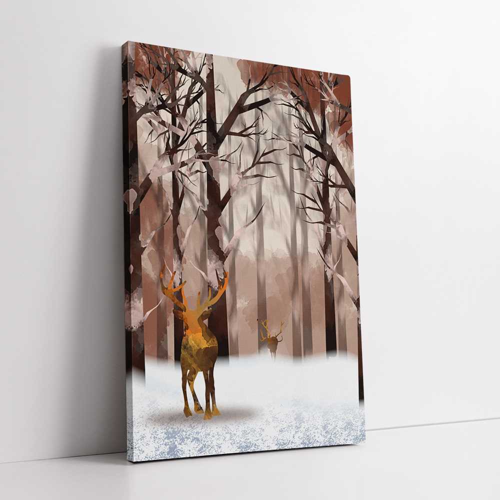 Brown Trees and Sheep Home Decoration Canvas