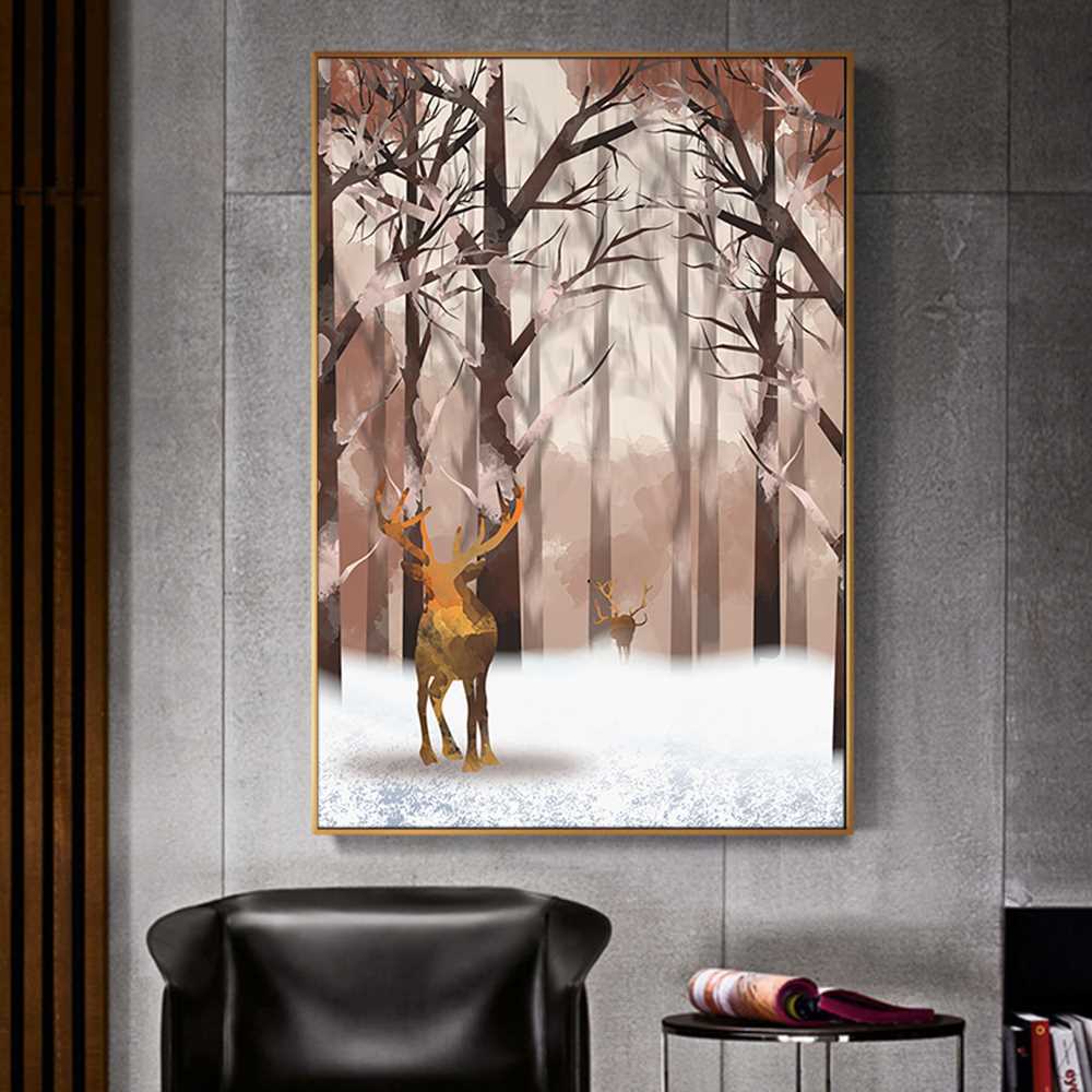 Brown Trees and Sheep Home Decoration Canvas