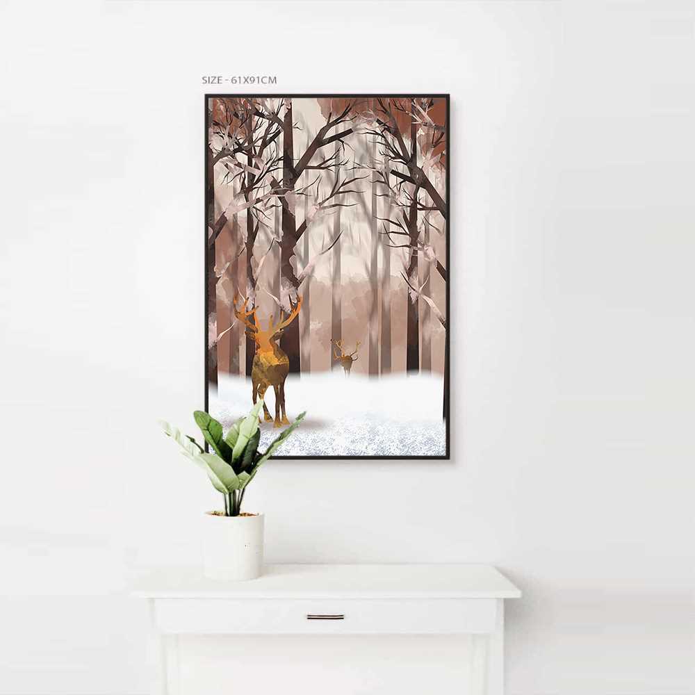 Brown Trees and Sheep Home Decoration Canvas