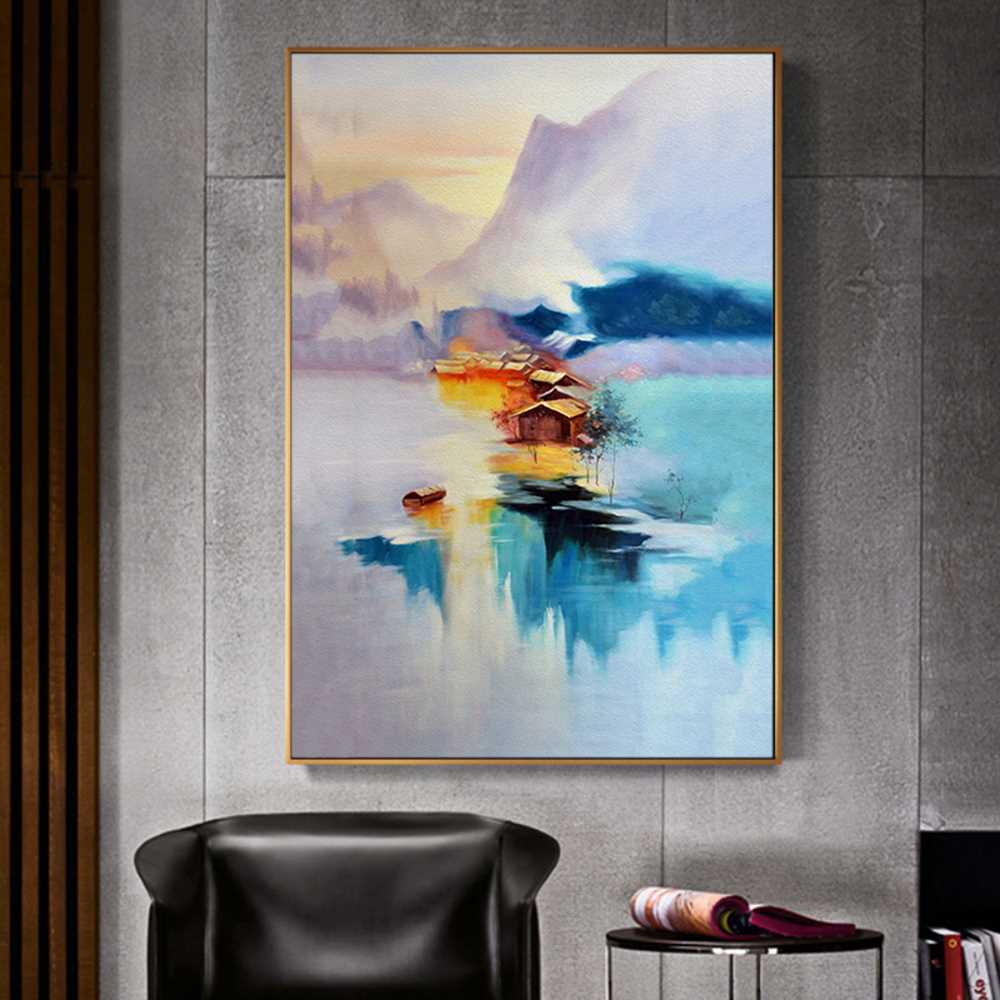 Village Mountain Art Decor Home Decoration Canvas