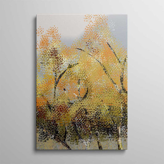 Dotted Golden Tree Home Decoration Canvas