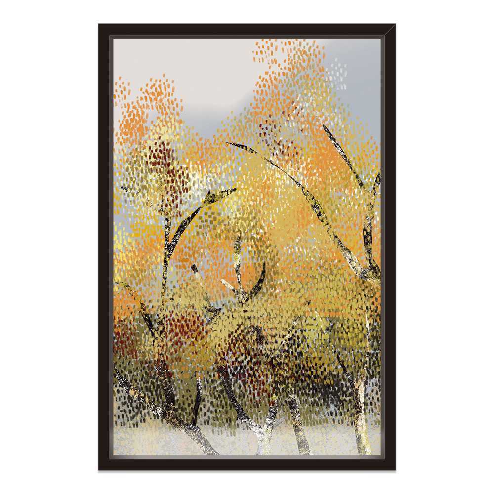 Dotted Golden Tree Home Decoration Canvas