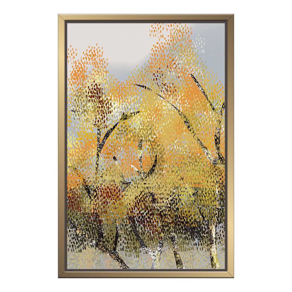 Dotted Golden Tree Home Decoration Canvas