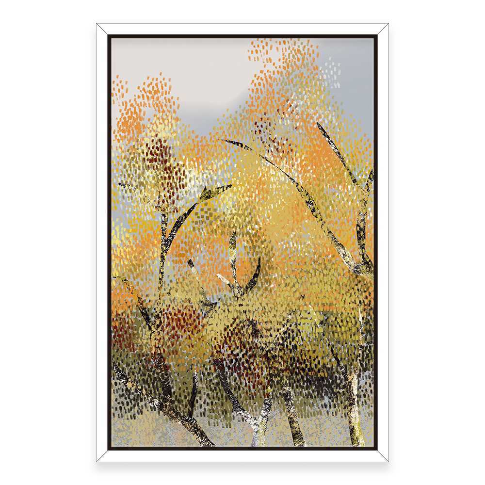 Dotted Golden Tree Home Decoration Canvas