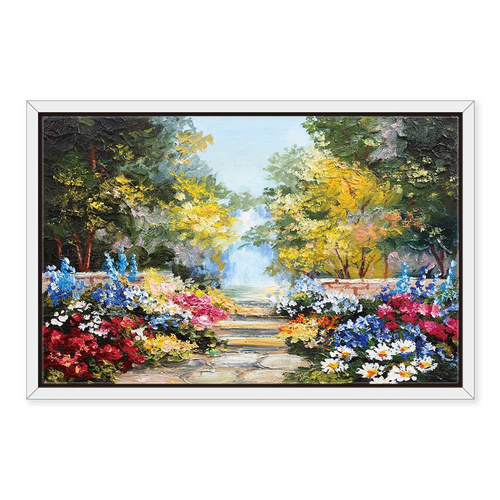 Landscape Painting Diff Colors Of Flowers Canvas Prints