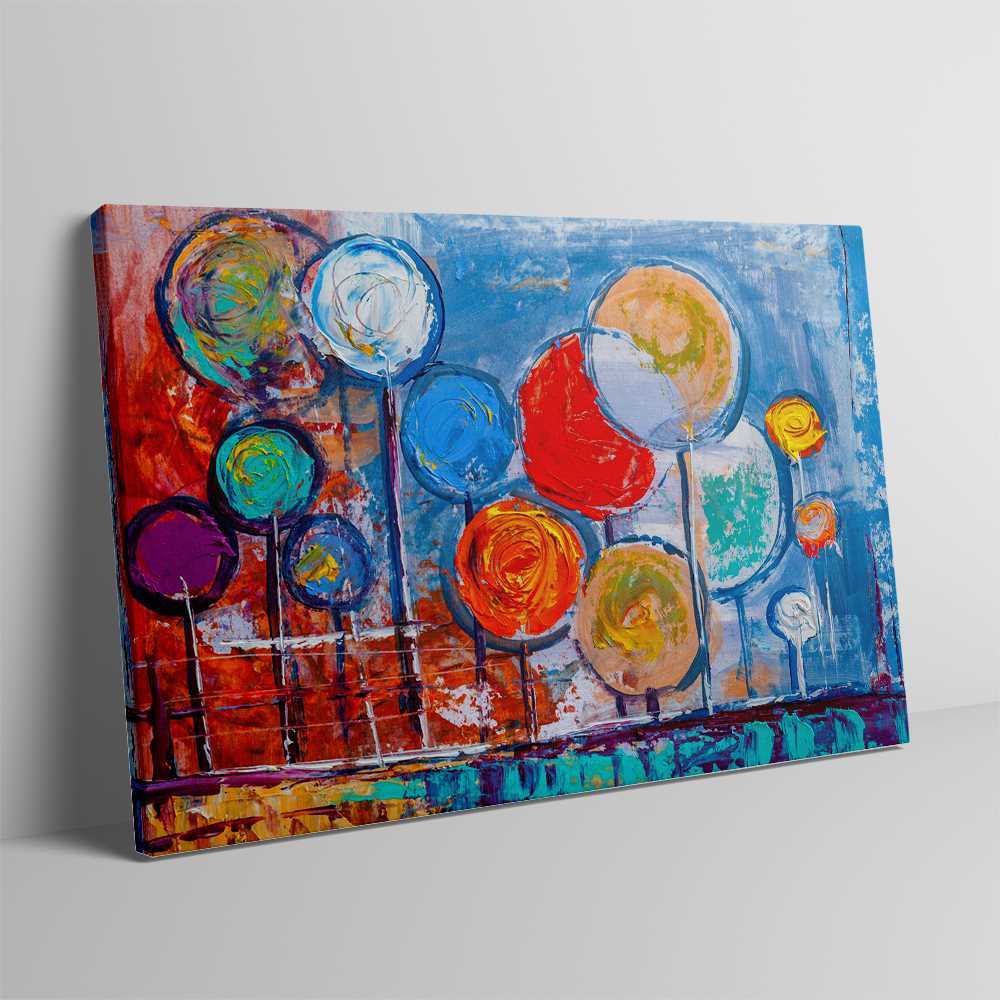 Circle Flower Decoration Canvas