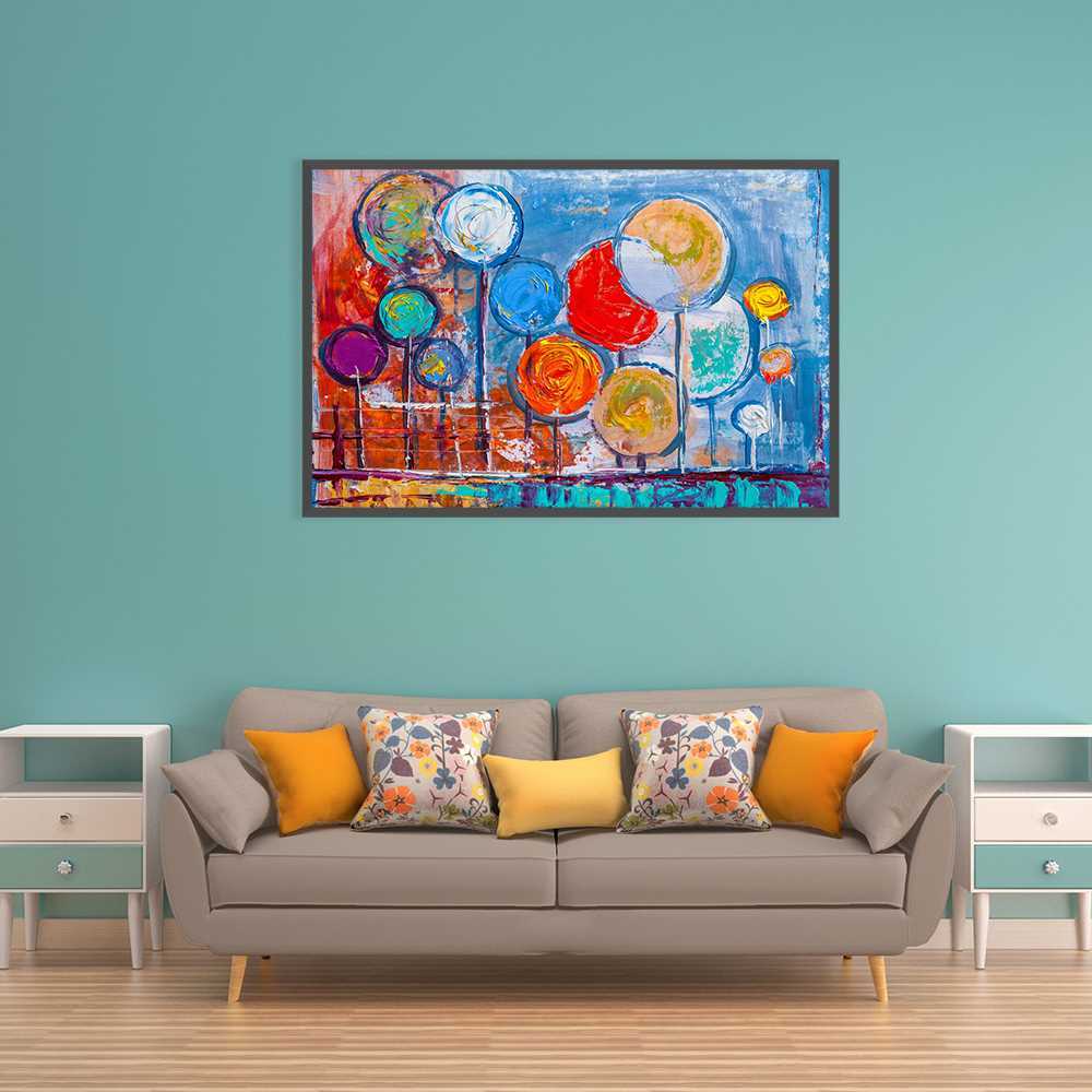 Circle Flower Decoration Canvas