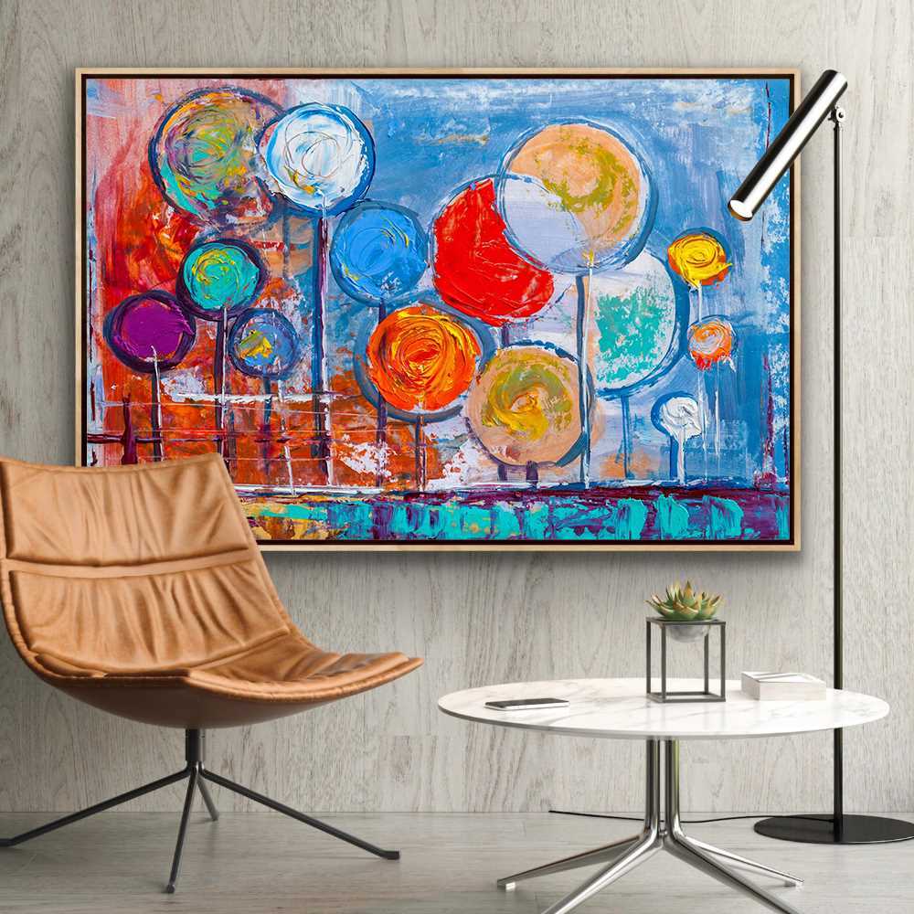 Circle Flower Decoration Canvas