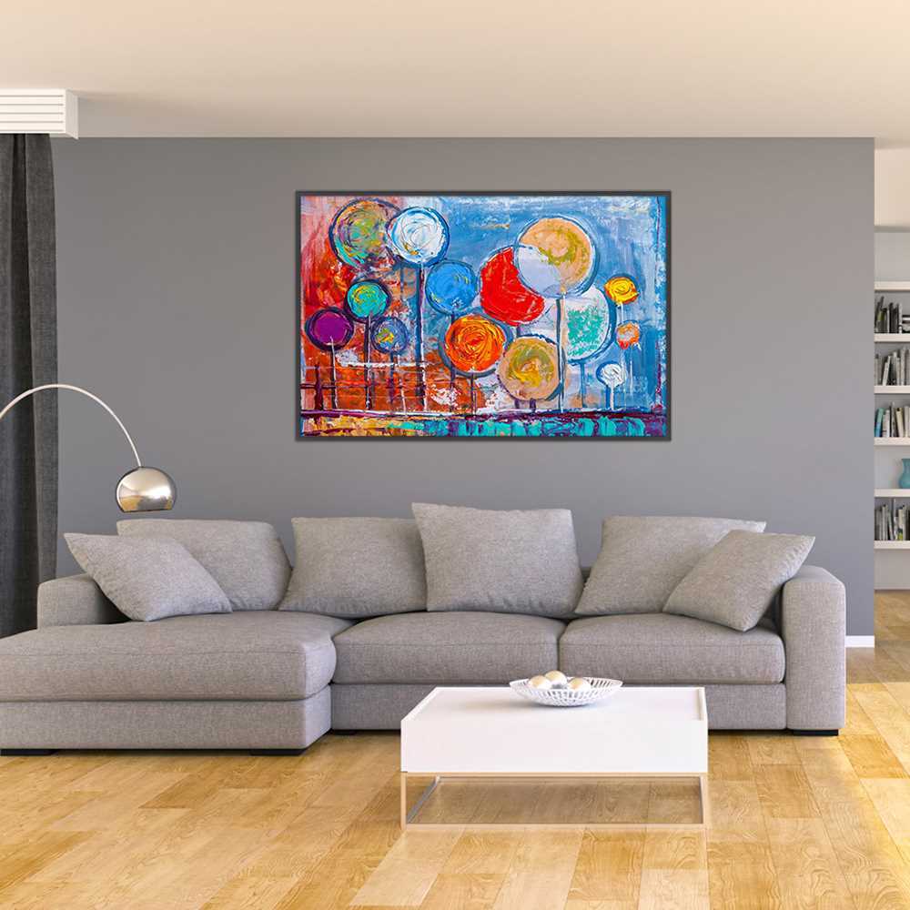 Circle Flower Decoration Canvas
