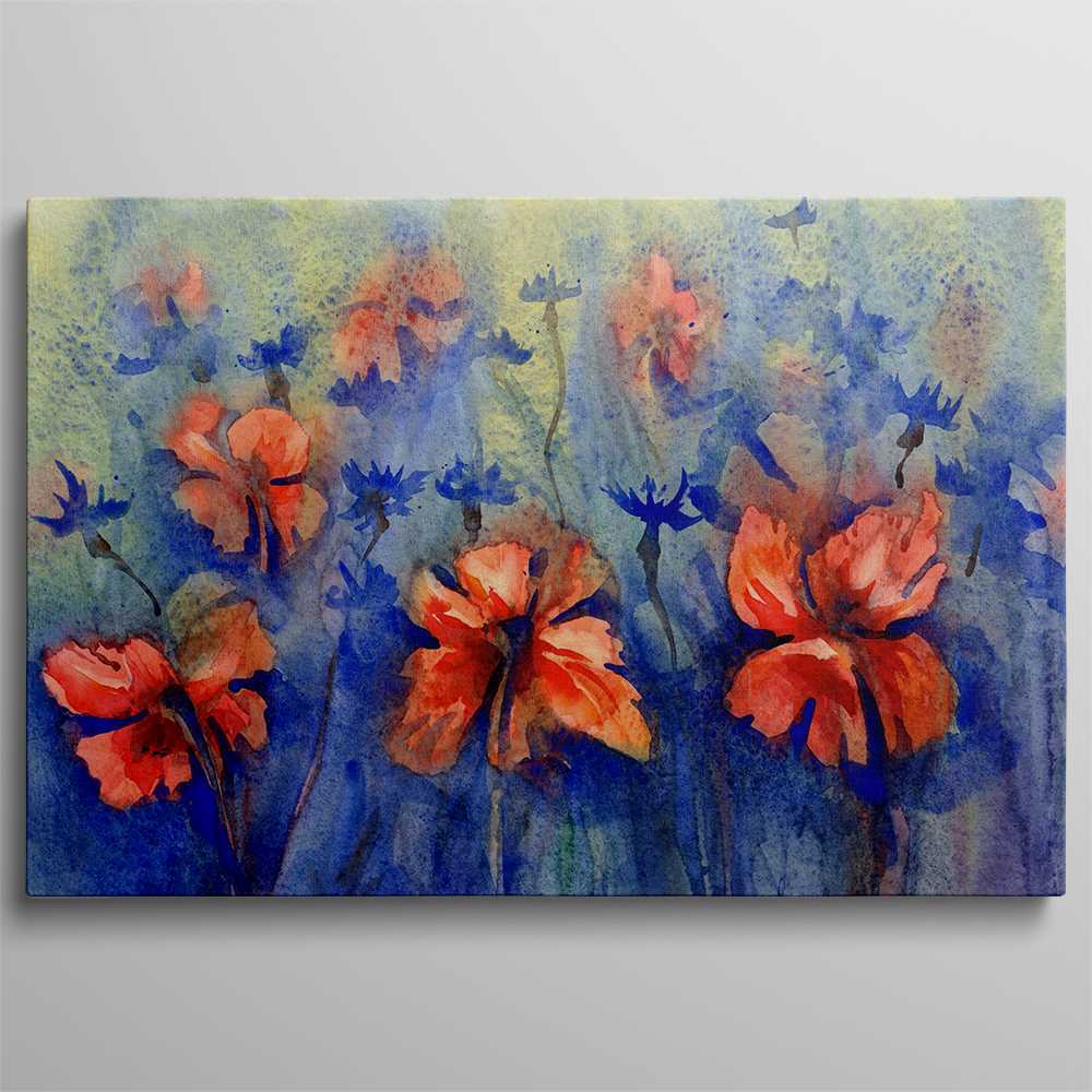 Red Art Flower Decoration Canvas