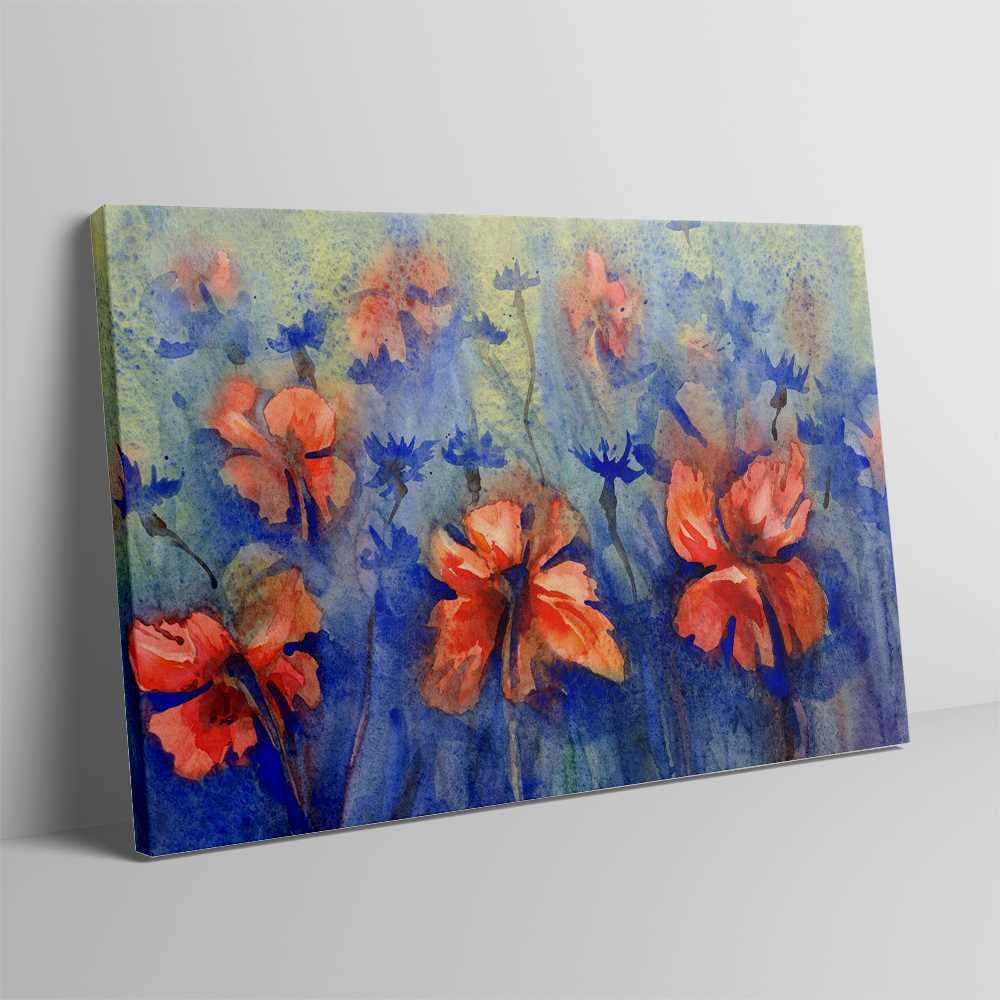 Red Art Flower Decoration Canvas