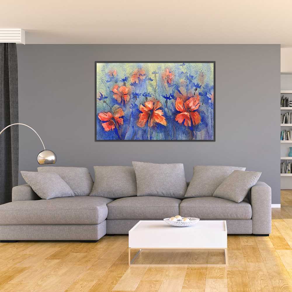 Red Art Flower Decoration Canvas