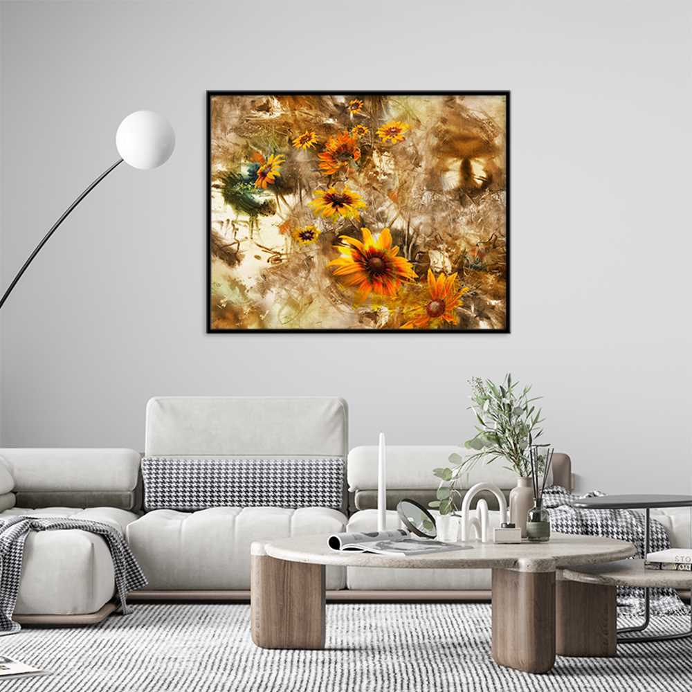 Muddy Sunflower Decoration Canvas