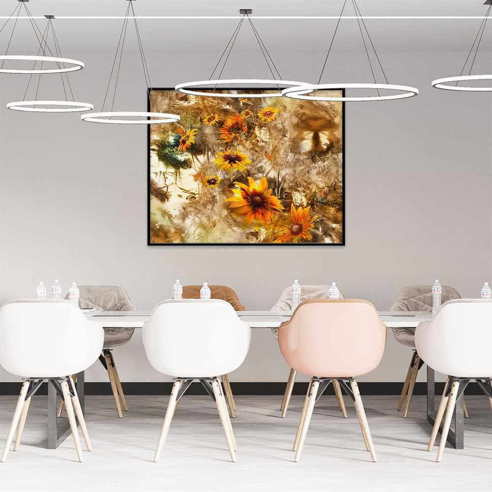 Muddy Sunflower Decoration Canvas