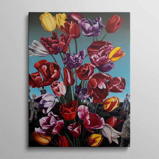 Blended Flowers Abstract Canvas