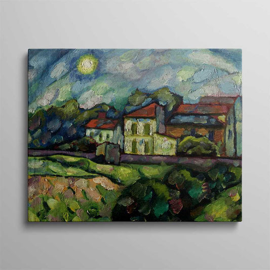 Village Scenery  Abstract Canvas