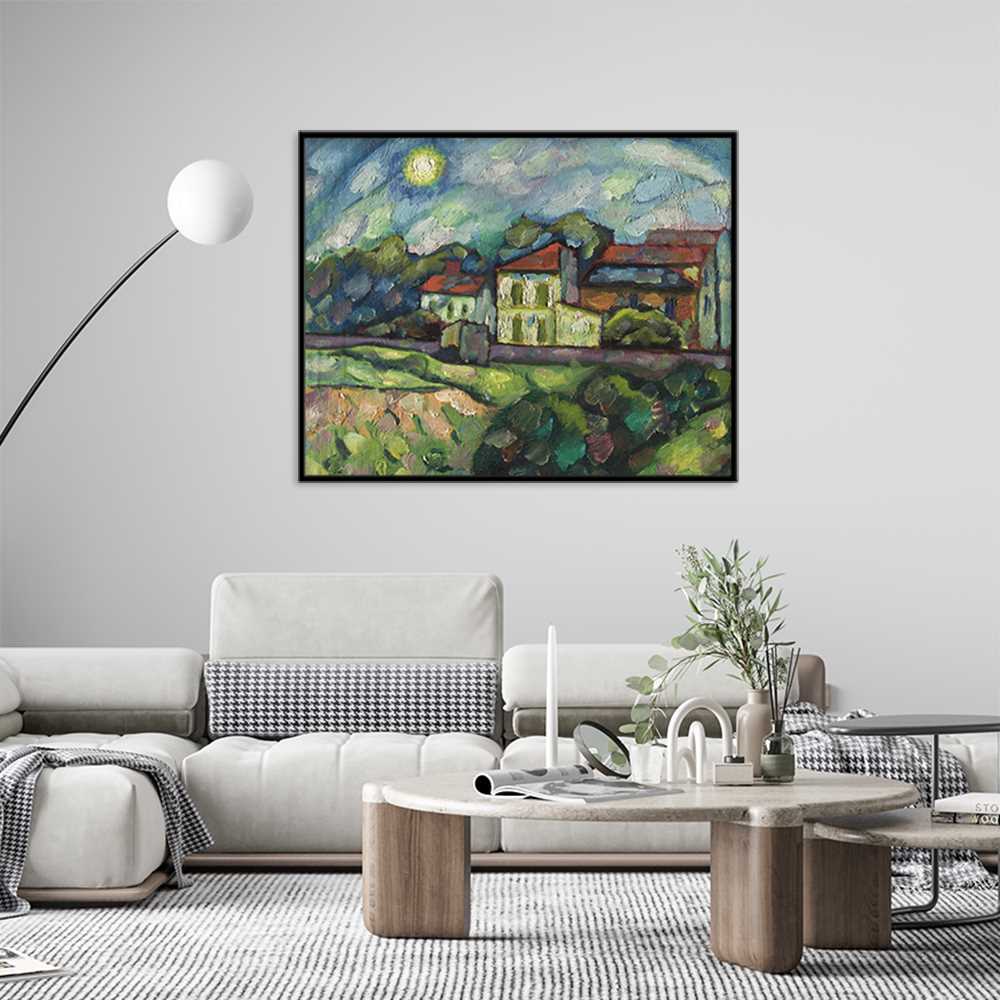 Village Scenery  Abstract Canvas