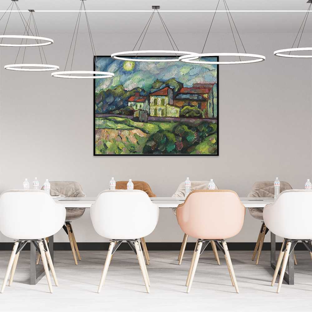 Village Scenery  Abstract Canvas