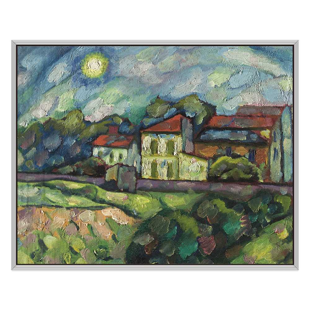 Village Scenery  Abstract Canvas