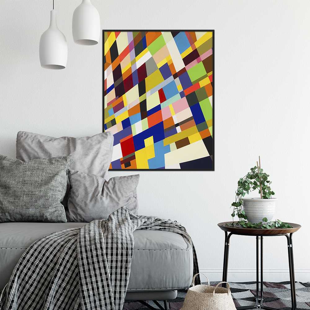 Mixed Colored Tiles Abstract Canvas