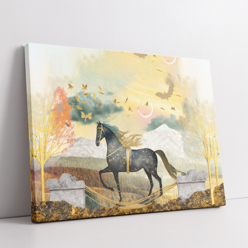 Pastoral Panorama: Horse Wall Art Print