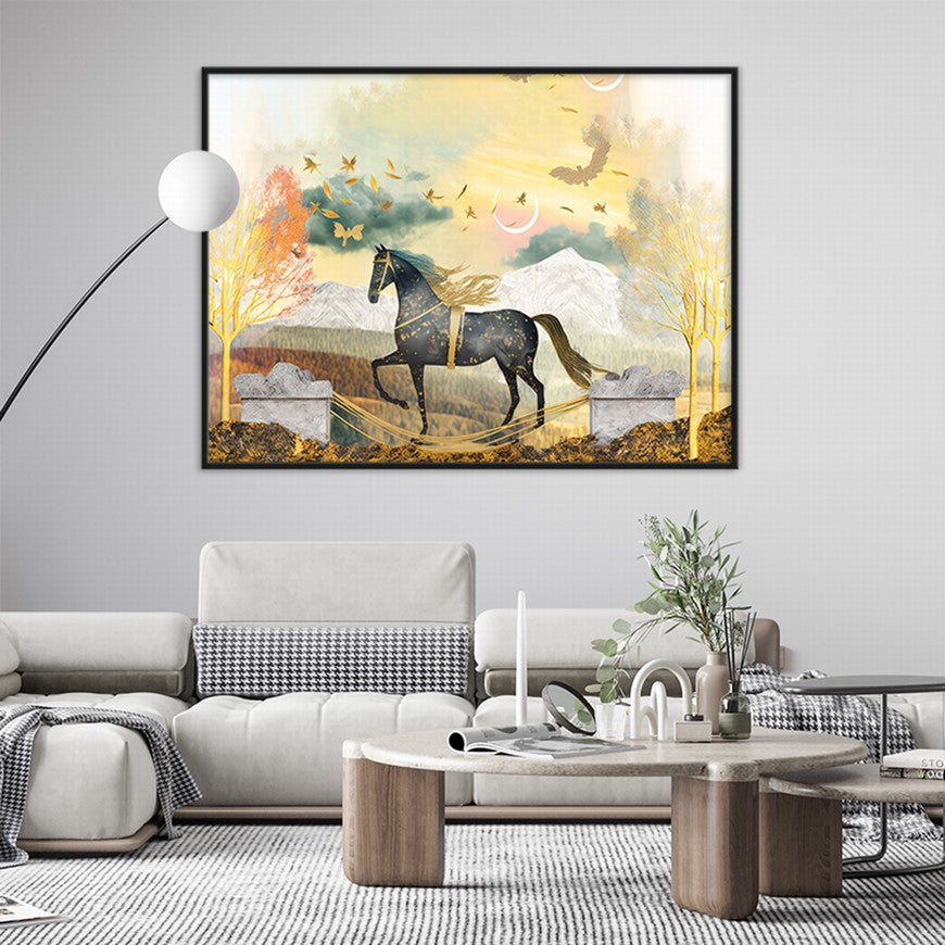 Pastoral Panorama: Horse Wall Art Print