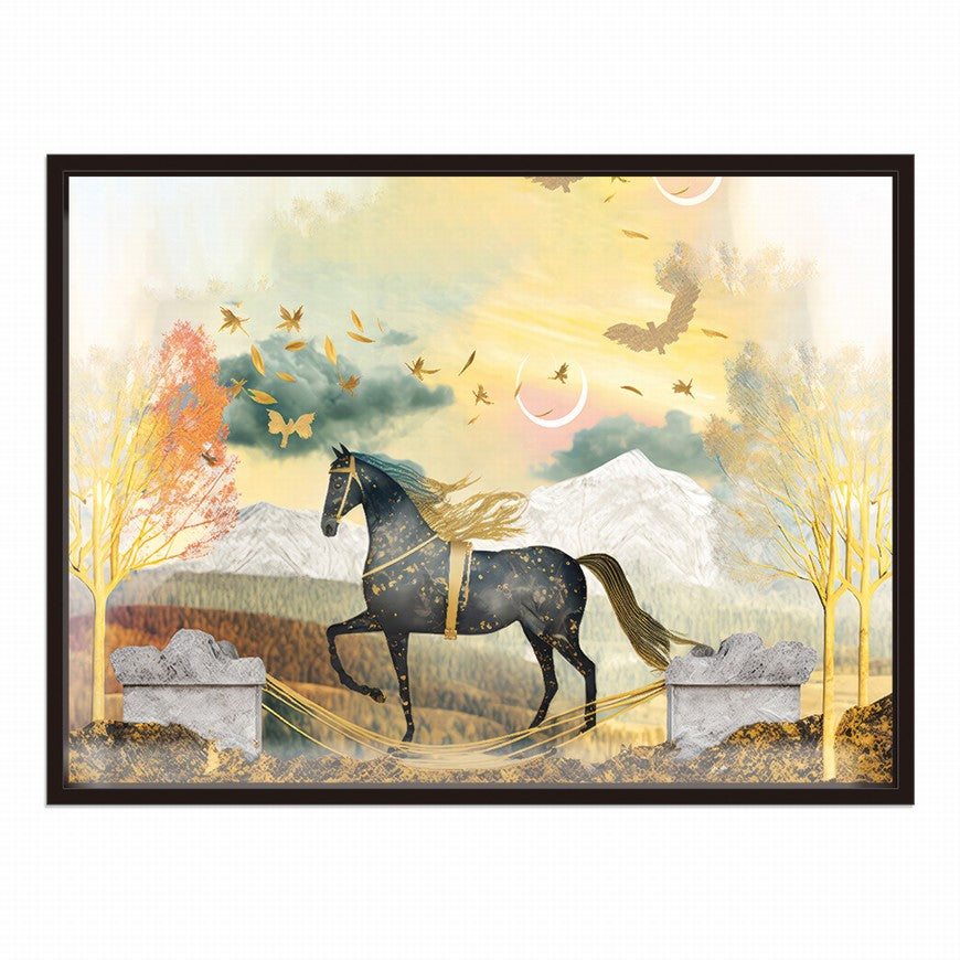 Pastoral Panorama: Horse Wall Art Print