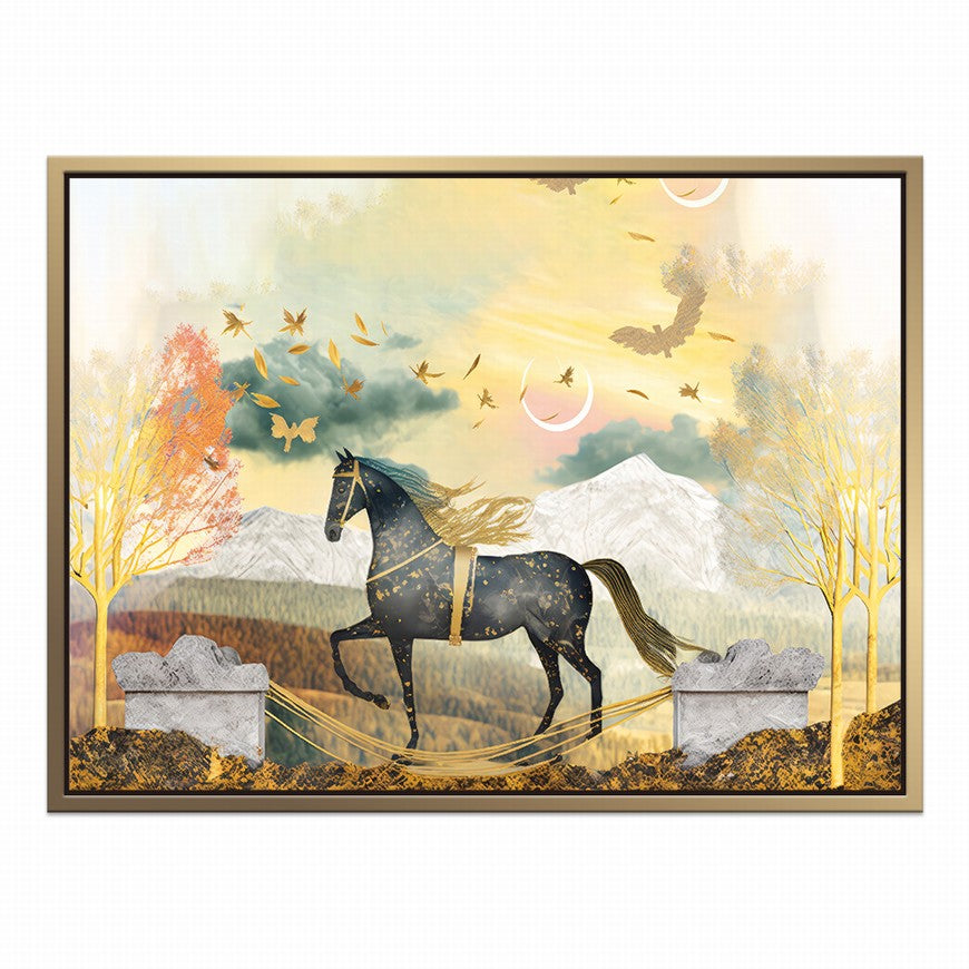 Pastoral Panorama: Horse Wall Art Print