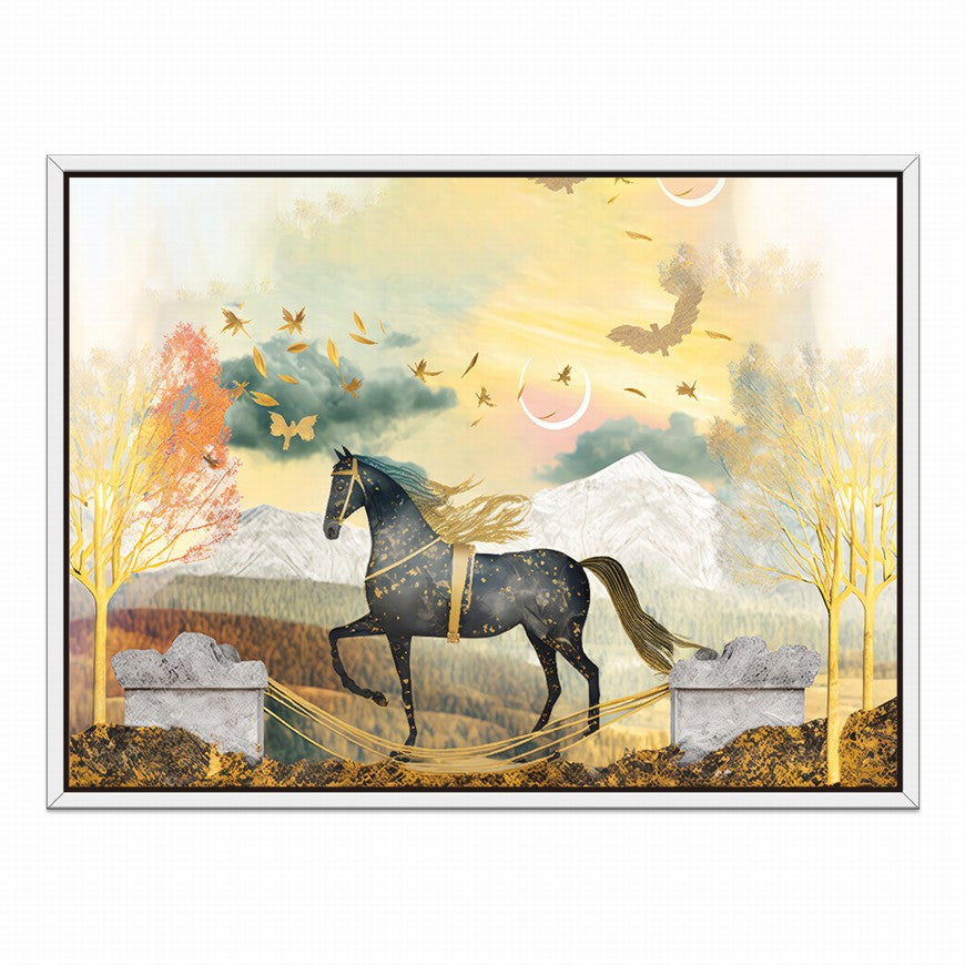 Pastoral Panorama: Horse Wall Art Print