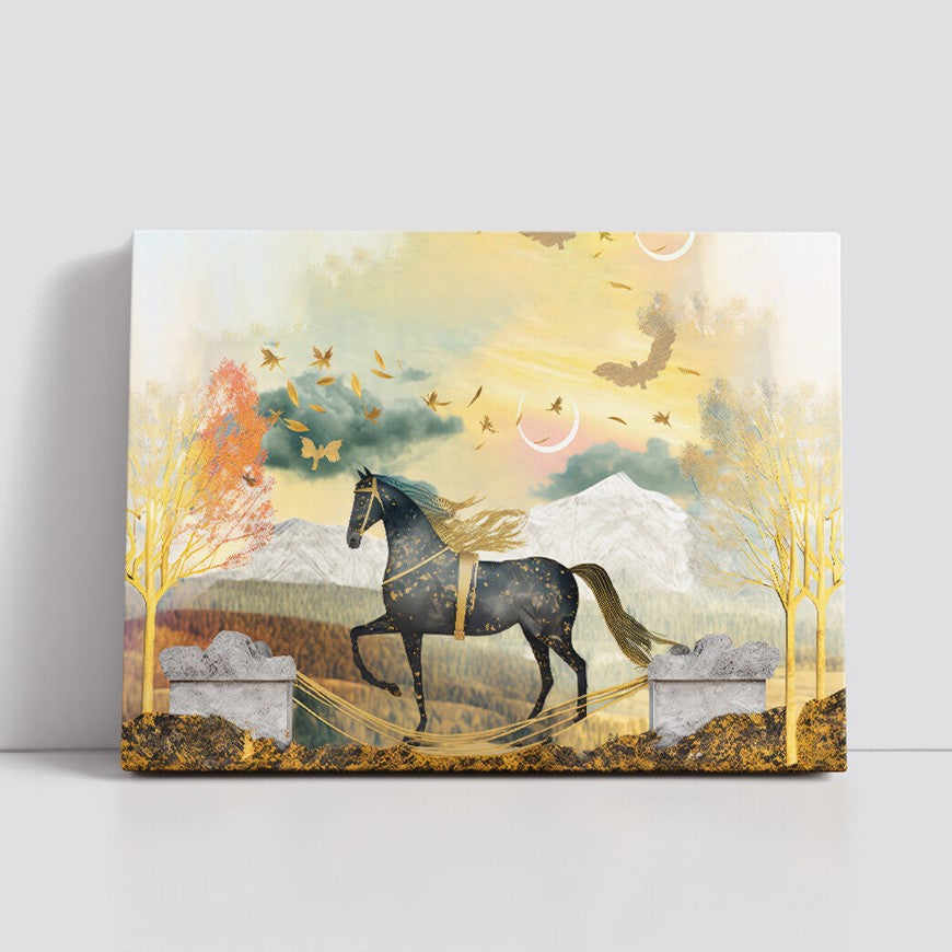 Pastoral Panorama: Horse Wall Art Print