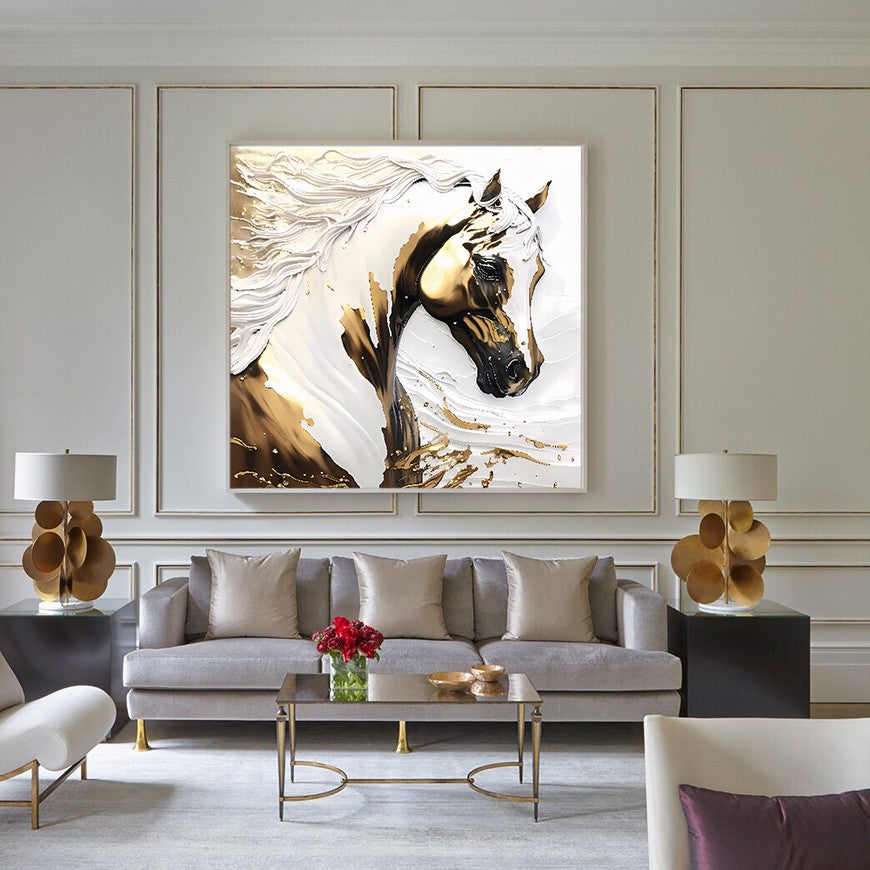 Grazing in Green: Horse Canvas Print