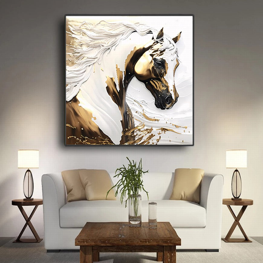 Grazing in Green: Horse Canvas Print